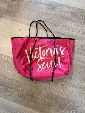 Victoria's Secret Hot Pink Logo Rope Tote